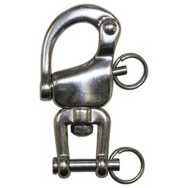 Reinartz Snap Shackle 128 mm Long with Fork Made of Stainless Steel V4A 1 Piece A4 Swivel Shackle Round Shackle D-Shackle Connector Rope Wire Rope