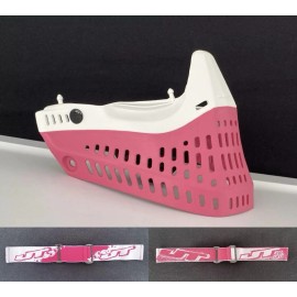 JT Paintball NEW JT Proflex Fuchsia White Pink Bottom + 2 Goggle Straps Paintball Mask