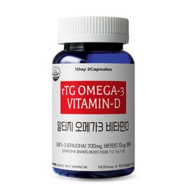 통라이프 () 알티지오메가3 비타민D 75일분-1병 Tong Life RTG Omega-3 Vitamin D 75-Day Supply - 1 Bottle
