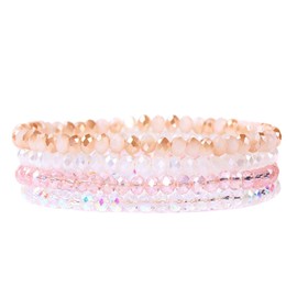 LOCCY Women's Crystal Beads Bracelet Multilayer Stones Bracelet Boho Fashion Jewellery Bracelet Women Black, crystal beads, No Gemstone