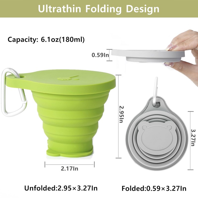 IYYI Collapsible Cup for Traveling, Silicone Camping Cup, Foldable Cup