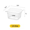 BIEAMA 6 Pack Food Pans with Lids, 1/6 Size 4''