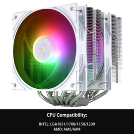 Thermalright Peerless Assassin 120 SE ARGB White V3 CPU Air Cooler, 6 Copper Heat Pipes, Double Tower and Double ARGB Fans, 155mm High, for AM4/AM5,Intel LGA1851/1700/115X/1200