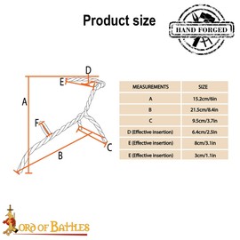 Lord of Battles Medieval Hand Forged Iron Horn Stand for Drinking Horns Viking Ale Mead Horn Stand Made From Sturdy Iron for Display and Décor