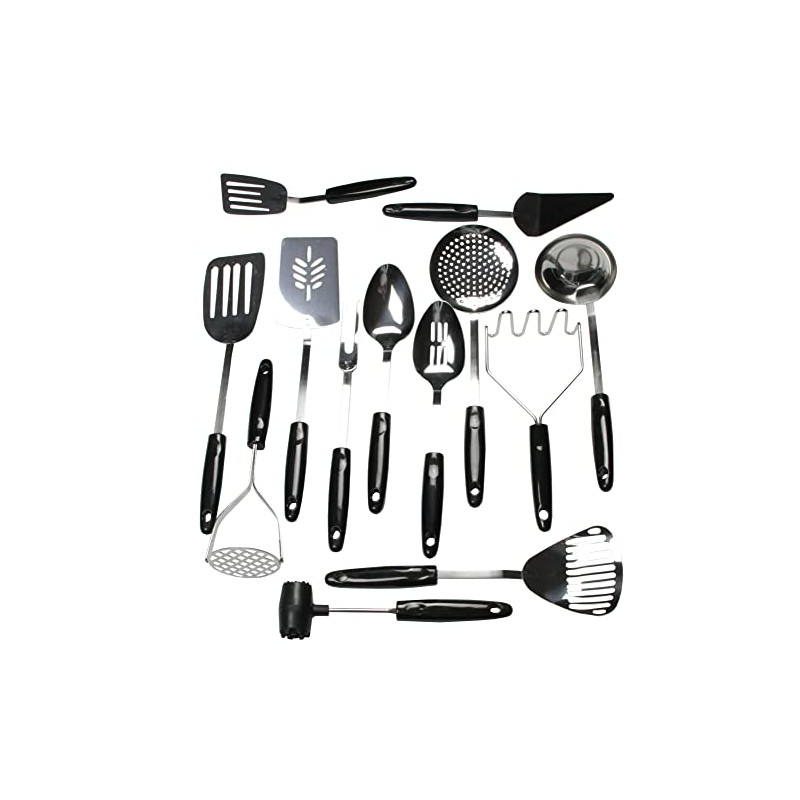 Chef Craft Select Cooking Ladle, 11.5 inch, Stainless Steel/Black
