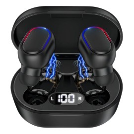 Audífonos In-ear Inalámbricos 1hora Indicador LED del Nivel de Batería Bluetooth Manos Libres Con Micrófono Negro
