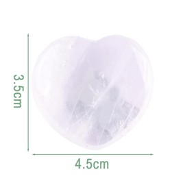 GEMMYDREAM 4.5 mm Clear Quartz Heart Stones, Natural Healing Crystals Gemstones Gift for Stress Relief, DIY Decorations, Chakra Healing, Yoga Meditation