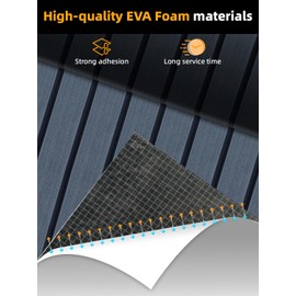 FOCEAN Boat Flooring EVA Foam Boat Decking Faux Teak Marine Flooring Marine Mat Sheet for Motorboat RV Yacht Kayak Surfboard, 94.5''x 23.6'', Dark Grey with Black Lines