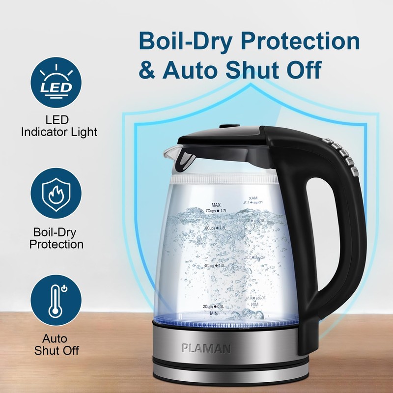 1500W Electric Kettle with Temperature Control - 6-Temp Presets for