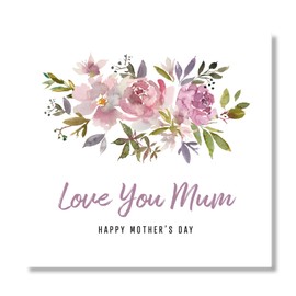 Punkcards - Mother’s Day Card - ‘Happy Mother’s Day’ - Mother’s Day Card for Mum - from Daughter Son - Beautiful Design - Love You Greeting Card - Pink Flowers