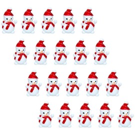Totority 30pcs Miniature Christmas Snowman Figurine Small Christmas Figurine Mini Resin Snowman Micro Landscape Accessories Ornaments Dollhouse Aquarium Decor Red