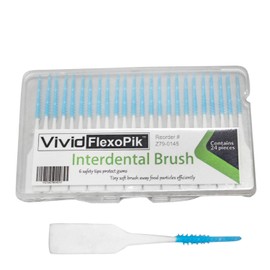 Interdental Brush Tiny Soft Brush with Safety Rubberized Tip - FlexoPik (Pack of 72)