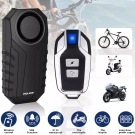 POLICE Bike Alarm Motorcycle Scooter Anti Theft Security System With Remote