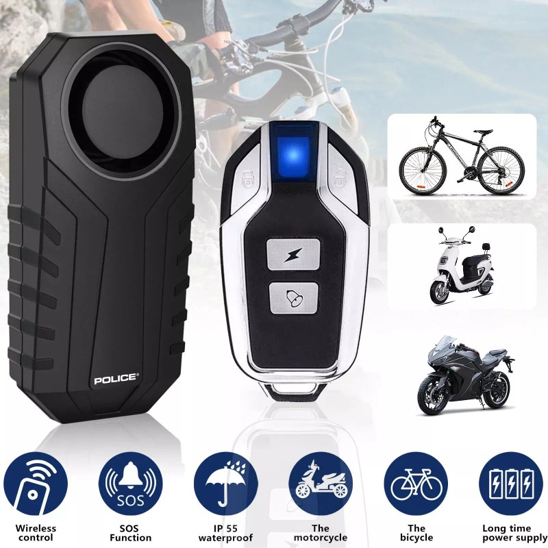 POLICE Bike Alarm Motorcycle Scooter Anti Theft Security System With