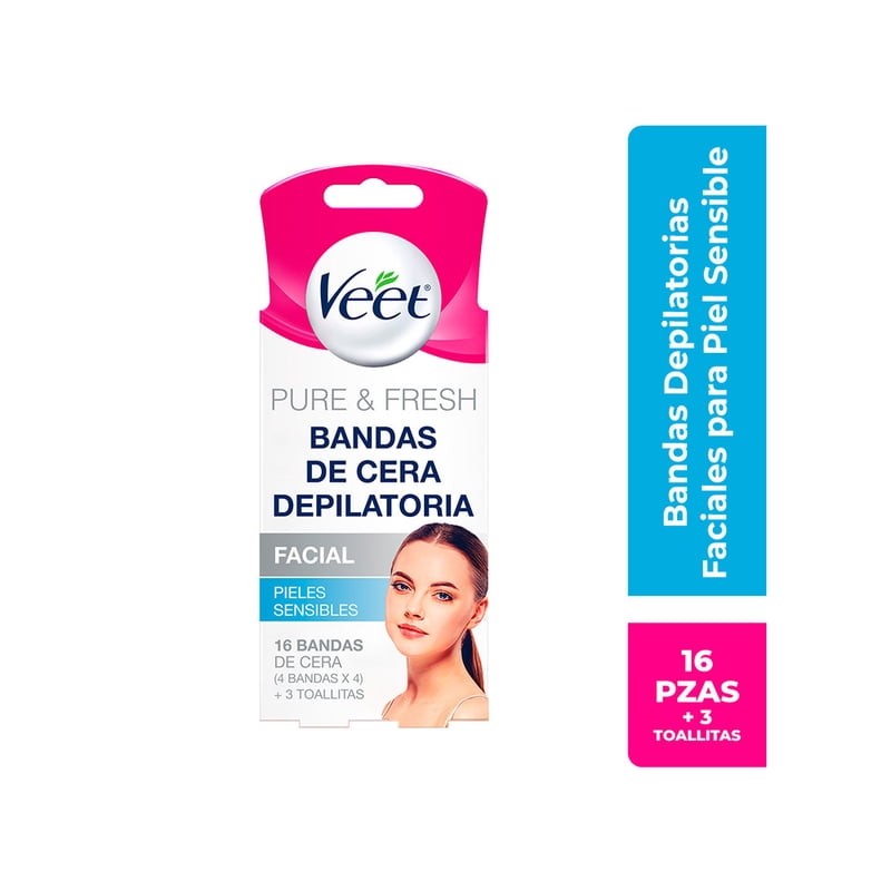 Bandas Depilatorias Veet area Hipoalergénico Piel sensible 16 Bandas