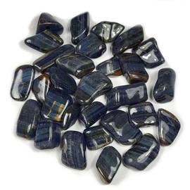 Natural Blue Tiger Eye Cabochon Pebbles Chatoyant Gemstone Mineral Cabs Polished Quartz Crystal Hawk's Eye Tumbled Stone from Africa - 30 PCS
