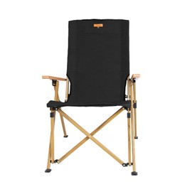 S'more 4-Level Adjustable Camping Chair with Armrests, High Back Reclining Outdoor Chair for Adults, Folding Lawn Chair with Carry Bag for Outdoor, Camping, Sporting Events, Fishing, Picnicking, Black