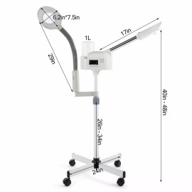 Artist Hand 2IN1 Hot Facial Steamer 5X LED Magnifying Lamp UV Ozone LCD Skin Care Salon Spa
