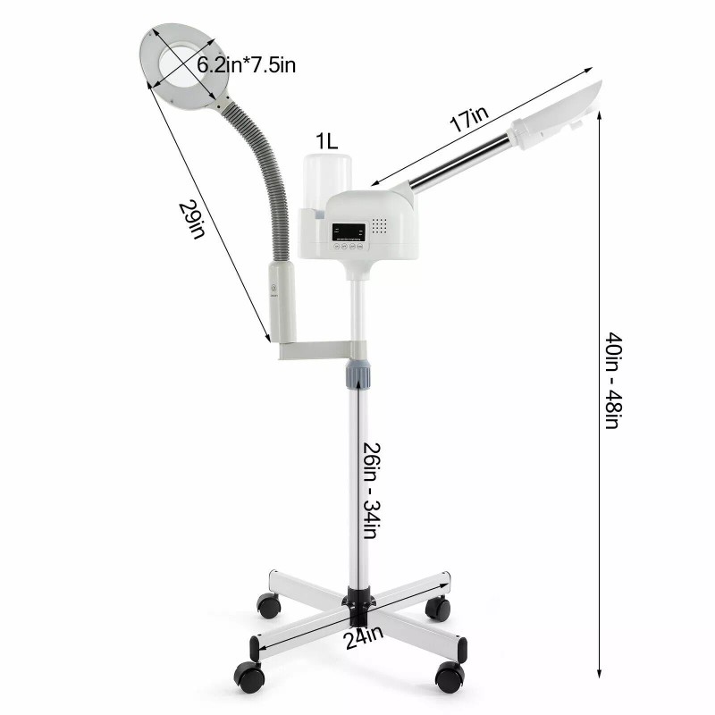 Artist Hand 2IN1 Hot Facial Steamer 5X LED Magnifying Lamp