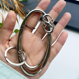 Y2K Cute Star Carabiner Keychain Cool Belt Loop Clip Starlight Heavy Duty Carabiner Clasp Snap Hook Holder Key Buckle (Silver 2Ellipse Star)