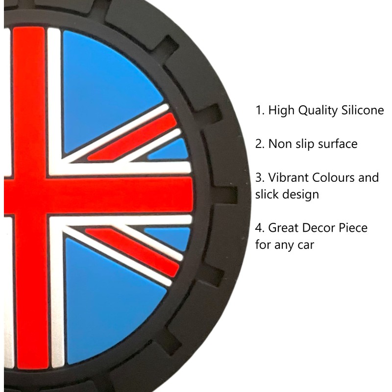 PSL Union Jack Car Cup Coasters Holder Mini Insert Anti-Dust