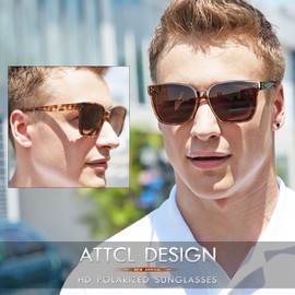 ATTCL Unisex HD Nylon Lens Sunglasses Women Men Mirrored TR90 Frame Ultra Light, Brown/Non-Mirrored
