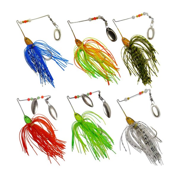 Bass Spinnerbait,6 Pcs Fishing Lures Spinner Baits,Fishing Hard Spinner Lures, Bass Trout Salmon Hard Metal Spinnerbait by Free Fisher