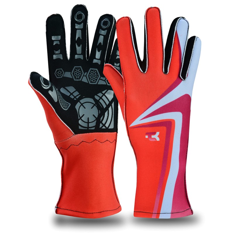 TK Karting Gloves Go-Kart Racing Gloves Rally Gloves Printed Design