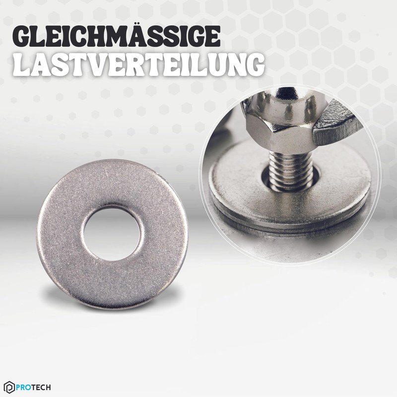 PROTECH Pack of 10 M18 Large Washers DIN 9021 Stainless