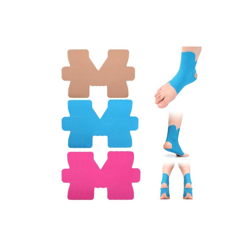 12 PCS Ankle Tape, Kinesiology Tape Pre Cut