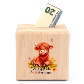 BJDAMAI Highland Cow Piggy Bank Money Bank Coin Bank, Gifts for Teens Teenage Girls Kids Age 6 7 8 9 10 11 12, Cow Lovers Themed Stuff Accessories Items Things Home Room Decor Merchandise!