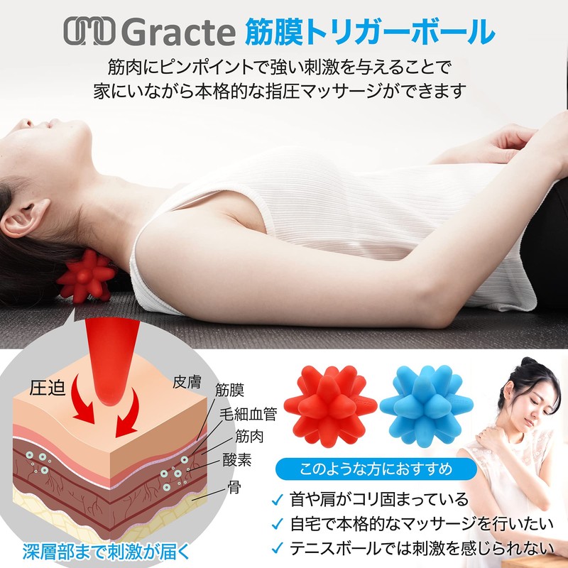 OMO Gracte 筋膜トリガーボール ほぐピラ 金平糖ボール ビースティボール 筋膜リリース トリガーポイント マッサージボール ストレッチボール