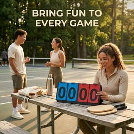 ShYeenei Portable Sports Scoreboard with Large Flip Numbers, Manual Score Keeper for Basketball Volleyball Baseball Games, Tabletop Scoreboard for Coaches Referees and Sports Events(BT)