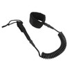 Surfboard Leash High Elasticity TPU Black Adjustable Coiled Surfing Leg