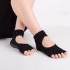 International Non-slip Cotton Five-Toe Yoga Socks with Open Heel and Grip Sole Size/Black 30ea