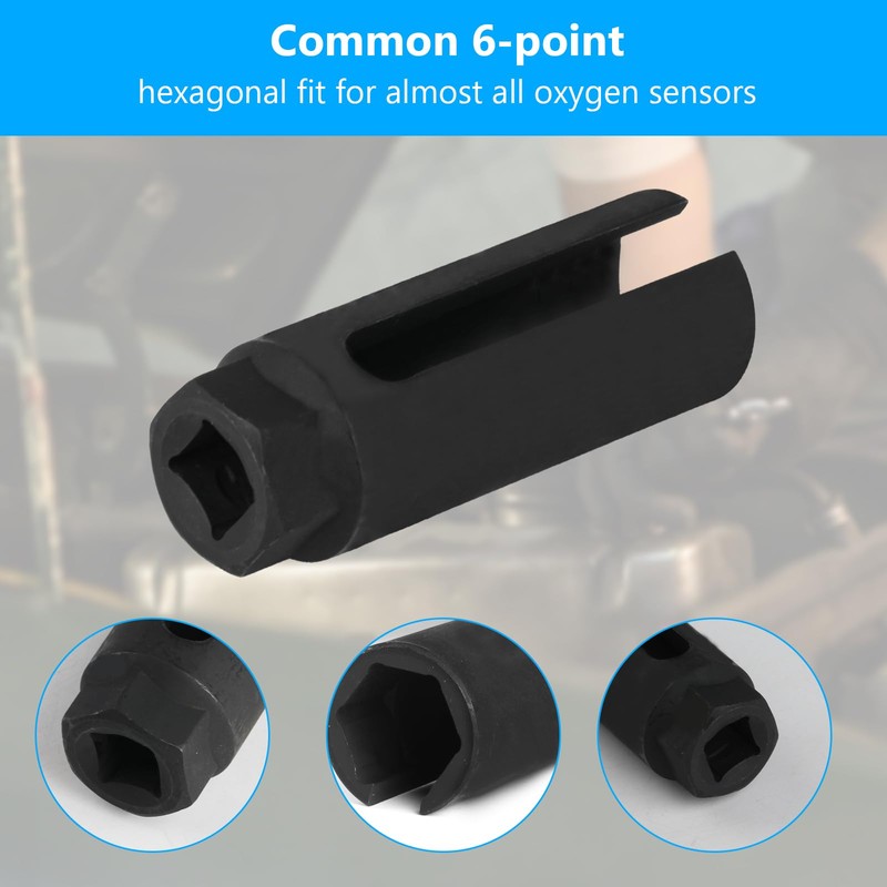 Xujinsongg Oxygen Sensor Socket with Side Wire Cutout, Car Oxygen