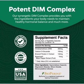 Natures Craft Complejo Dim Con Bioperine (60 Cápsulas) Hecho En E.u. Sabor Sin Sabor