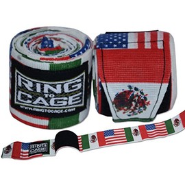 Ring to Cage Mexico-USA Printed Handwraps Mexican Style Stretchable 180"