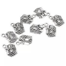 Hackberry Creek Silver Gift Charms, Metal Christmas Birthday Present Charms 10/Pkg