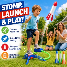 Air Powered Rocket Launcher Toy for Kids – Foot Pump Outdoor Game for Backyard, Park & Family Play