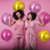 Pink Gold Round Foil Balloons 9 pcs,Metallic Giant 4D Round