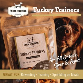 Farm Hounds - Turkey Trainers - Premium Natural Turkey Jerky for Dogs - from 100% Humanely Raised Turkey - Easy-Break - Great for Training & Treats - No Added Fillers - Made in USA - 4.5 oz - 1 Pack