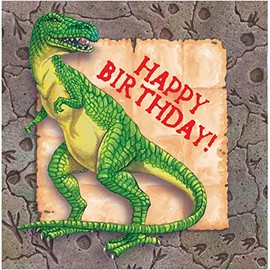 T-Rex Dinosaur Happy Birthday Large Party Napkins (Pack of 16)