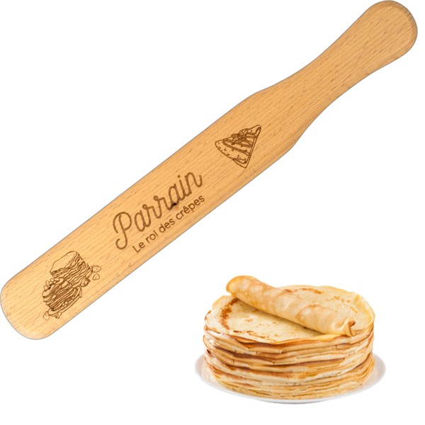 ERNESTINE - Wooden Crepe Spatula - Gift Idea Godfather Godmother