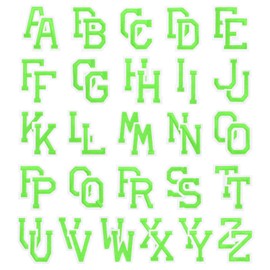 PATIKIL Iron on Letter Patches, 52Pcs Embroidered Letters A-Z Sew on Iron on Patches for Clothes Backpacks Hats DIY Accessories, Green 2inch Height