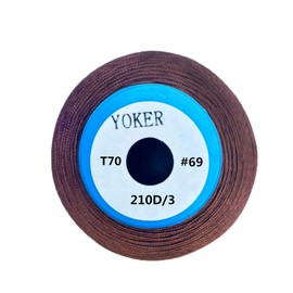Yoker Bonded Nylon Sewing Thread Size 69 T70 210D/3 for Outdoor Leather Bag Shoes Canvas Upholstery 1500 Yard Color Brown