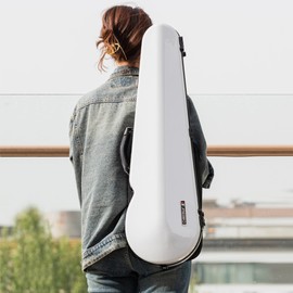 Christina violin case 4/4 Full Size Violin case High-Strength Carbon Fiber Triangle Violin Music Bag With Combination Lock and Extra Bag White Violin Hard Case (VB-Trianglee-WhiteDot spot)