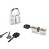 2pcs Transparent Locks with 15pcs Lock Pick Hook,1pcs Lock Pick