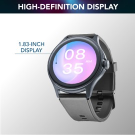 cellularline - ION PRO Round - Bluetooth® Smartwatch with App - 1.38" Display - Call Answer - Waterproof and Dustproof - Monitoring of Physical Activity - Works with App ION - Black