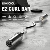 LIONSCOOL 25mm Grip EZ Curl Bar (Silver)